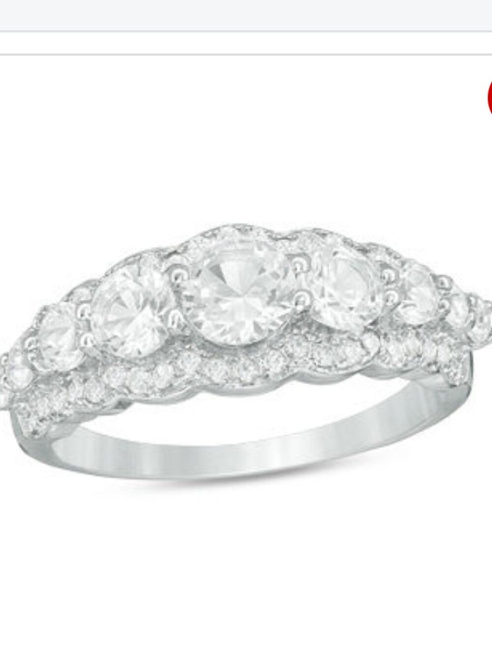Sterling Silver and Lab Created White Sapphire Ring in size 9